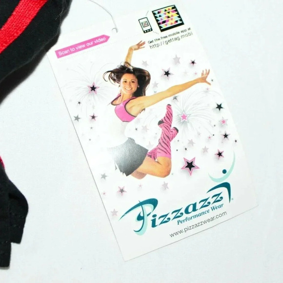 Pizzazz Red Black Cheer Athletic Shorts - Picture 2 of 5